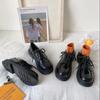 Estilo Universitario con Cordones Planos de Suela Gruesa Zapatos Pequeños de Cuero Estudiante Lolita Japonesa JK para Mujer 21 Nuevos Zapatos de una Sola Capa de Estilo Coreano Versátiles