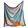 Lenço de Seda Elegante Novo Estilo Lenço Feminino de Seda Imitação Sarja de Seda de Hangzhou Lenço Quadrado Grande 90cm Xale Simples Colorblock