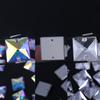 Taladro de costura manual de vidrio de doble agujero con fondo plano cuadrado K9 Wei Chen, blanco AB, ropa colorida con taladro, taladro de cristal DIY