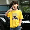 Camiseta de Algodón Puro de Manga Corta para Niños, Cuello Redondo, Estilo Nuevo 2026, Ropa para Niños, Camisa de Algodón Puro para Niños de Talla Pequeña y Mediana, Manga Media