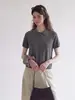 Camiseta de malha com gola polo estilo coreano, manga curta, para mulheres, tamanho petite de verão, ombro normal, abotoada, top cropped, camisa básica que rejuvenesce