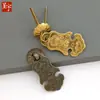 Chengyu Estilo Chino Nuevo Manija Pequeña para Puerta de Armario Ruyi Manija de Cajón Cobre Puro Herrajes de Cobre Manija de Caja de Joyería Ferretería para Muebles