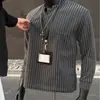 Camisas de Manga Larga con Bloques de Color y Patrón de Espina de Pescado para Hombres y Mujeres en Otoño Estilo Americano Sudaderas Holgadas tipo Pullover con Camisa Interna de Capa Suelta