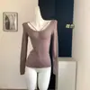 Camisa de Base Sexy Feminina Coreana Macia e Amiga da Pele com Cintura Ajustável Elástica Emagrecedora para Outono e Inverno