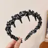 Diadema Pequeña Tejida Estilo Chanel Ola Dulce Lujo Ligero Pinza para el Cabello sin Pinza Peine Elegante con Dientes Diseño Antideslizante Diadema