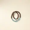 Pulseira de Contas Aromáticas Medicina Chinesa 0.8 an Gong Niuhuang + Quartzo Jade Azul Duplo Círculo Pulseira DIY Transmissão ao Vivo Atacado