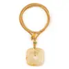 2328-Ágata de Cristal Natural 30mm Cuadrado Trenzado Cuadrado Hebilla de Seguridad Collar Punto Turístico Venta Caliente Producto Nuevo Transfronterizo