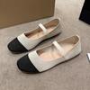 Zapatos Planos Mary Jane de Boca Baja con Bloques de Color Transfronterizos Nuevos Primavera/Verano Talla Grande Slip-On Casual para Mamá