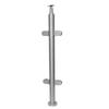 Pasamanos de escalera de acero inoxidable moderno y sencillo, con tubo cuadrado de vidrio y abrazadera, sin orificios, para balcón, columna de ingeniería doméstica