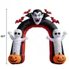 Arco Inflável de Halloween Decoração de Gramado e Jardim ao Ar Livre Arco de Boca de Monstro Gigante de Halloween Modelo Inflável