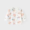 Roupa de Outono para Bebê Peça Única Roupa de Outono e Inverno para Recém-Nascido Manga Longa Camiseta Básica com Botão no Ombro Roupa Íntima de Inverno para Crianças Quente