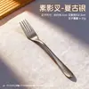  Vajilla de Titanio con Patrón de Hielo de Lujo Accesible Europeo Antibacteriana para el Hogar Titanio Puro 999 Grado Alimenticio Resistente a Altas Temperaturas Tenedor y Cuchara de Aleación de Titanio
