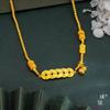 Tienda de oro Puzuo, mismo estilo, Sha Gold, nuevo, chino, cinco emperadores, dinero, calabaza, pulsera, collar, Guofeng, joyería personalizada vintage