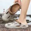Dropshipping Sapatos de Verão Masculinos com Furos Sola Grossa Antiderrapante Sandálias de Praia para Exterior Jardim Sapatos de Madeira Sapatos de Casa para Interior Exterior