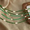 Estilo antiguo chino nuevo lujo ligero retro personalidad piedra natural jade blanco hecho a mano con cuentas cadena para clavícula collar joyería al por mayor