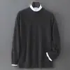 Suéter de Lana 100% Pura con Cuello Redondo para Hombre Amazon Simple Versátil Cálido Jersey de Punto Capa Base Engrosada Cálido