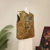 [Li] Novo colete bordado estilo chinês com tingimento degradê, gola mandarim, estilo tradicional chinês, nova coleção outono 2026, colete feminino popular