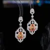 Brincos Elegantes Liyu Design Geométrico Retro Microcravejados com Zircônia Nicho Acessível Luxo High-End Brincos para Vestido de Jantar