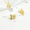 Banho Ouro 18K14K Retenção Forte de Cor Fita de Laço com Pingente de Agulha Charme Fio DIY Colar de Pérolas Acessórios de Pingente