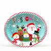 Juego de platos de papel desechables con diseño de alce y muñeco de nieve navideños, plato de pollo brillante recubierto de película, vasos de papel para fiestas