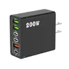 Nuevo Producto de Comercio Exterior Cargador Multifunción de 200W 3Usb+3Pd para Teléfono Móvil Cabezal de Carga Rápida Seis en Uno 5V2.4A Regulaciones Europeas, Americanas y Británicas