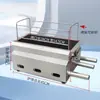 Churrasqueira Zibo, Modelo Popular de Aço Inoxidável para Uso Doméstico e Comercial, Churrasqueira a Carvão para Exterior Sem Fumaça para Panquecas Pequenas e Espetinhos de Carne, Pequena Ferramenta para Churrasqueira