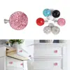 Manípulo de cristal autoproduzido incrustado com diamantes, europeu e americano, para armário, guarda-roupa, gaveta, maçaneta de porta com diamantes, maçaneta de gaveta com bola de cristal