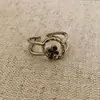 Anillo de Encaje con Diamantes Brillantes, Diseño Minimalista Vintage Hueco, Estilo de Lujo Ligero, Socialité de Nicho, Dulce Estilo Francés, Lleno de Diamantes, Sensación de Alta Gama