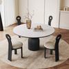Combinación de Mesa y Silla de Comedor de Madera Maciza Retro Francesa para el Hogar Mesa de Comedor Redonda Nórdica para Apartamento Pequeño Muebles de Estilo Mid-Century Negros