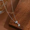 Cadena de Clavícula Metálica Irregular Brillante Estilo Europeo y Americano con Baño de Oro Real para Mujer, Collar de Mariposa de Diseño Único, Cadena de Cuello Versátil