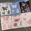 Mariposa Láser tamaño pequeño Notas Estilo Ins Alto Valor de Color Corazón de Chica Estudiante Notas Clasificadas Papel para Diario Personal No Adhesivo
