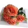 Ramo Artificial de 5 Rosas para Escenario de Arreglo Transfronterizo de Comercio Exterior, Boda en Casa Decoración Exterior Flores Falsas