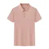 26 Camisa Polo de Algodón para Hombre Verano Nuevo de Gama Alta Ajustada Rosa Polo Camiseta de Manga Corta Casual Solapa Superior