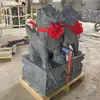 Un Par de Esculturas Pixiu de Piedra para Uso Doméstico, Adornos Pixiu de Piedra para la Entrada del Patio, Piezas Decorativas para Custodiar la Puerta, Pixiu de Piedra Azul Auspiciosa Finamente Tallado