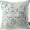 Funda de Almohada de Lino con Estampado Floral Abstracto Geométrico Funda de Cojín de Sofá de Terciopelo Piel de Durazno Funda de Cojín Estilo Caliente Transfronterizo