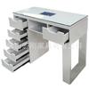 Mesa de manicura individual y doble, pequeña mesa de cristal con fideos, estilo japonés, mesa sencilla de 5 cajones, banco de trabajo para manicura.