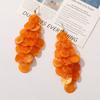 Pendientes de hilo de uva de concha natural estilo vacaciones de verano, pendientes creativos tejidos a mano para mujer, material al por mayor