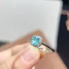 Anillo de apatita natural alta calidad alta calidad apatita piedra principal tamaño: Plata de ley 925 chapada en oro blanco de 5*5 mm