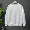 Sudadera de hombre de moda con cuello redondo y jacquard de letras, versátil, casual, holgada, elegante, cómoda, transpirable, nuevo top para hombre