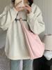 Bolsa de grande capacidade nova simples rosa couro macio bolsa tote bolsa de ombro axila bolsa mensageiro para trabalho e faculdade