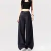 Jeans de Mujer de Talla Grande con Figura de Pera y Cintura Alta para Otoño e Invierno, Nuevos Pantalones Sueltos de Pierna Ancha para Mujeres de Talla Grande, Pantalones Rectos Adelgazantes que Cubren las Caderas