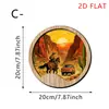 Letrero Circular de Madera Transfronterizo Retro Sol y Luna Montaña y Río Manualidades Creativas Personalizadas para Colgar en la Pared Decoraciones de Pared Estilo Nórdico