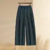 2026 Verano Nuevo Cuadros de Burbujas Estilo Perezoso Moda Versátil Delgados Adelgazantes Pequeño Cuchillo Curvo Casual Pantalones de Pierna Ancha Mujer