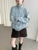 Suéter de Punto con Media Cremallera y Solapa, Estilo Otoño Nuevo, Suéter Holgado de Punto Estilo Perezoso para Mujer