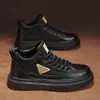 Zapatos para Hombre Botas 2025 Nuevo Otoño Caña Alta Retro Británico Moda Casual Zapatos de Piel para Hombre Zapatos de Suela Gruesa que Aumentan la Altura