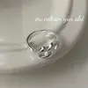 Anel de Nariz de Porco Ouni em Prata Esterlina S925 Coreano para Mulheres Estilo Frio Simples Ins Anel de Dedo Indicador com Design Aberto