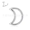 Joias para Piercing Corporal de Comércio Exterior Aço Inoxidável 316L Argola de Nariz Joias para Nariz Argola Fechada de Lua Fabricante Atacado Cravação de Zircônia