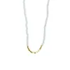 Colar de Pérolas de Vidro Prata Ultra Fino para Mulheres, Design de Luxo Leve, Corrente Clavicular de Miçangas Arroz Pequenas, Novo Estilo Popular, Corrente de Pescoço Elegante