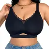Venta Caliente Transfronteriza Estilo Europeo y Americano Sujetador Sin Aros Tallas Grandes Push-up Borde de Encaje Hueco Diseño Transpirable En Stock Lencería Mujer