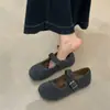 Novos Sapatos Birkenstock Quentes de Pelúcia Estilo Retrô para Inverno Feminino, Bico Redondo Versátil com Cadarço Casual Solado Macio Sapatos Mary Jane
